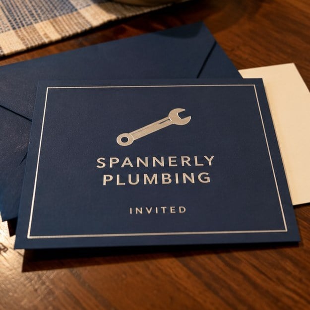 Customer photo of a custom invitation suite